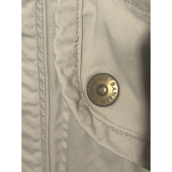 90s VTG BANANA REPUBLIC SAFARI Khaki Jacket Leather Trim Men's LG 100% Cotton - Picture 9 of 15